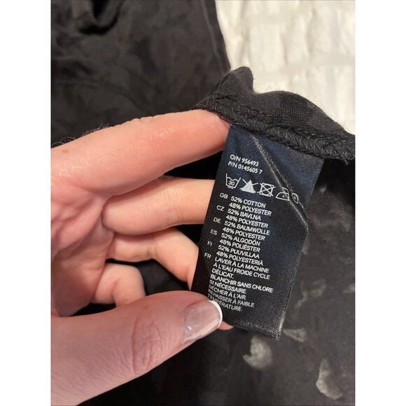 H&M Women’s Solid Black Sheer Flowy Round Neck Tank Top Small - Picture 5 of 5